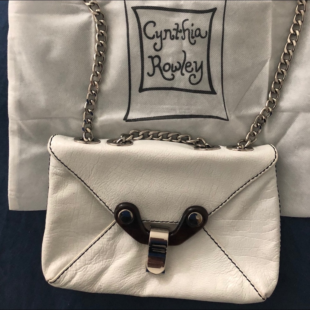 White leather purse
